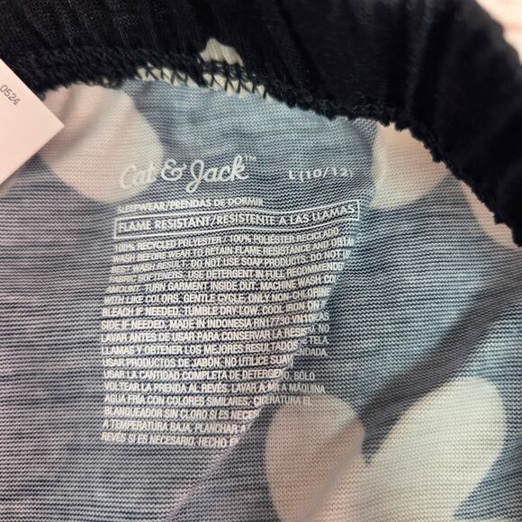 Cat & Jack Black/Cream 2pc Daisies Short Sleeve Printed Pajama Set L 10/12 - Picture 5 of 6